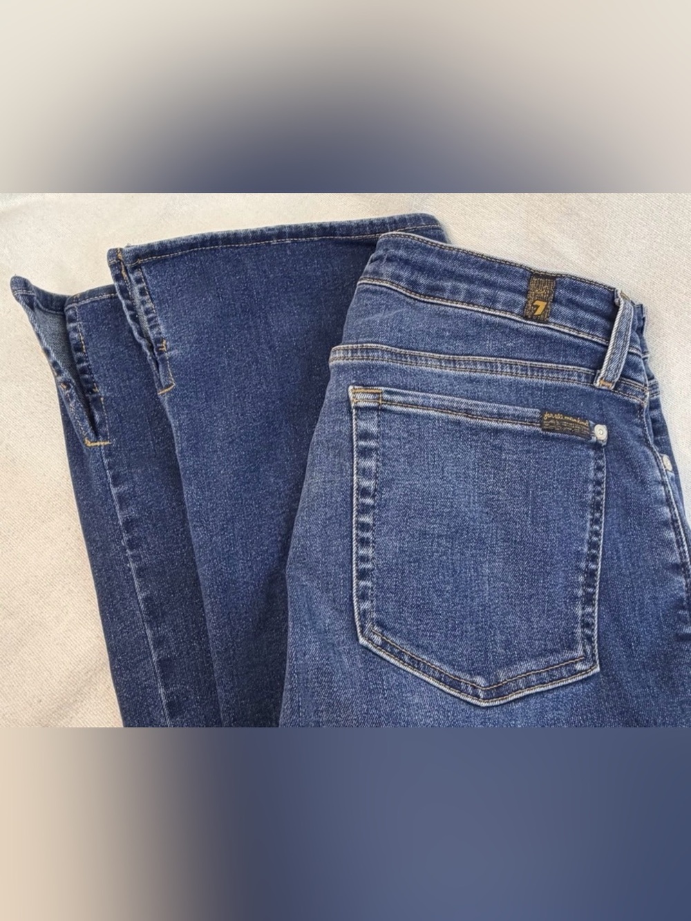 7 For All Mankind Kimmie Bootcut Splitcut Hem Jeans - Medium Blue Wash
